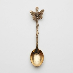 Dishwasher Safe Vintage <b>Butterfly</b> Handle Serving Spoon Metal Flatware Matte Polish Decorative Design - Product Image 1