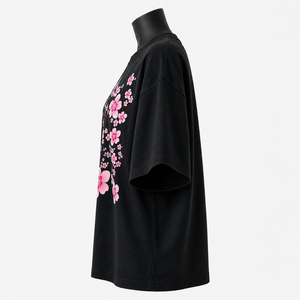 Camiseta de algodón extragrande premium para mujer, estampado de flores rosas, top de moda, camiseta personalizada para mujer, precio mayorista barato. - Product Image 3