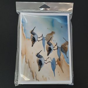 Whimsical A7 Size <b>5x7</b> Blank Note Cards Sandpipers Greeting Cards Pack of 8 with <b>Envelopes</b> Blank Cards for Personalized Notes - Product Image 3