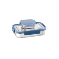 Ensemble de boîtes à bento en acier inoxydable avec mini-récipient à collation, boîte à lunch en métal étanche pour enfants, adultes, école, bureau, préparation des repas