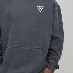 Sudadera con Capucha Extra Grande para Hombre, Color Sólido, Talla Grande, Capucha Ajustable, Detalles Acanalados, Fabricada por Marfa International - Product Image 4