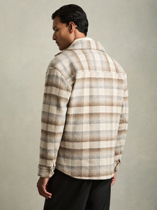 Custom <b>Men's</b> Heavyweight Wool <b>Flannel</b> <b>Overshirt</b> High Quality Plaid Design Winter Single Breasted XL Breathable Streetwear - Product Image 2