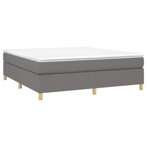 Cadre de lit king-size gris foncé en contreplaqué de polyester durable, un lit en bois élégant - Product Image 3