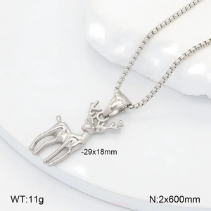 Pendentif de Noël classique en forme d'animal pour collier, acier inoxydable 304 avec chaîne en or plaqué 18 carats - Product Image 2