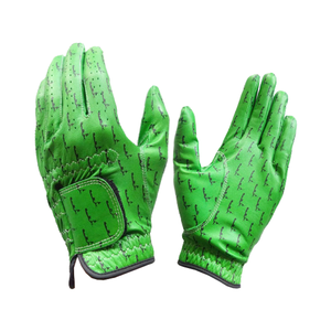 Gants de golf antidérapants durables de haute qualité en cuir de mouton Cabretta vert respirant à la mode pour le sport - Product Image 1