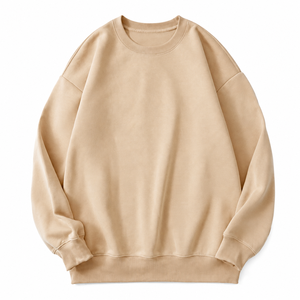 High Quality Customized Front Logo Crew Neck Sweatshirt Drop Shoulder <b>Lightweight</b> Breathable 100% Cotton Material Autumn Casual - Product Image 4