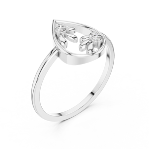 14K Elegant Party Wear <b>Ring</b> in Silver <b>CZ</b> Jewelry - Product Image 3