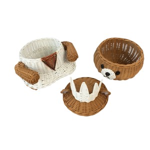 Cesta de Almacenamiento de Mimbre Ecológica con Forma de Oso Tutú, Maceta Única con Forma de Animal, Soporte para Mantas de Piso para Habitación Infantil - Product Image 5
