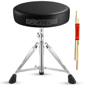 5 Core Drum Throne 3" Thick <b>Padded</b> Memory Foam Comfortable Drummer <b>Stool</b> 200Lb Capacity Adjustable - Product Image 1