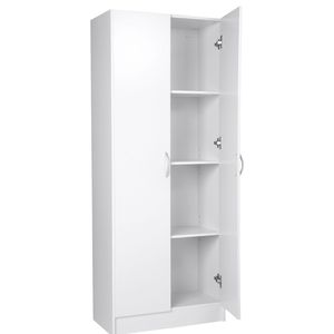 Armadio dispensa da cucina alto 60 pollici, 110 libbre, in legno, autoportante, con 3 ripiani regolabili per l'organizzazione di alimenti e stoviglie - Product Image 1