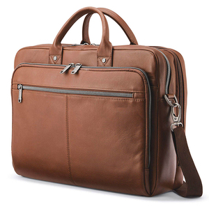 Custom Genuine <b>Leather</b> Unisex Briefcase Vintage Style Soft Handle Zipper Closure Brown <b>Laptop</b> Bag Business <b>Leather</b> <b>Backpack</b> Bags - Product Image 1