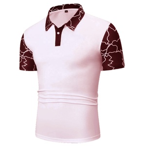 Polo con estampado de logotipo personalizado, camiseta informal de manga corta bordada, camisetas de Golf para hombre, camiseta de talla grande, ropa de calle de dos tonos OEM - Product Image 5