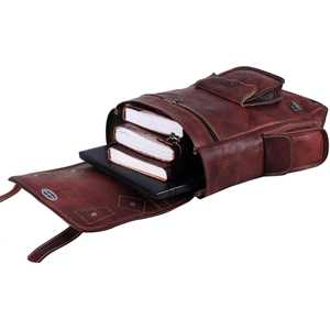 Mochilas de Cuero Genuino de Alta Calidad para Viajes al Aire Libre, Mochilas de Cuero con Cierre de Alta Capacidad y Logotipo Personalizado - Product Image 4