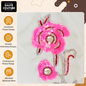 Expertos en la suministro de apliques bordados a mano con forma de flor, con lentejuelas y cuentas, para accesorios de ropa femenina en oferta. - Product Image 5