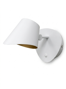 Minimalist White Metal Wall Lamp Cone Shade Touch Control LED <b>Sconce</b> for Living Room 2700K Warm <b>Light</b> - Product Image 2