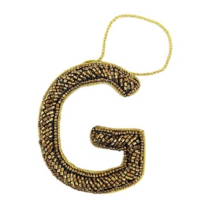 Adornos Festivos Colgantes Bordados a Mano de Origen Indio - Cuentas en Forma de Letra G Bordadas por Ambos Lados a Bajo Precio - Product Image 1