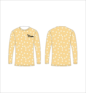 Maillot de sport personnalisé à manches longues en sublimation, léger, avec motif à pois beige et blanc, fabrication de vêtements en gros - Product Image 1