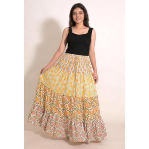 Handmade Cotton Printed Maxi <b>Skirt</b> Patchwork Bohemian <b>Long</b> <b>Skirt</b> Women's Casual <b>Summer</b> Outfit - Product Image 1