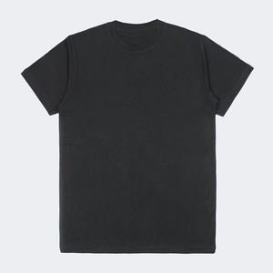 T-shirt à manches courtes pour homme, col rond, noir, coupe classique, couleur unie, style décontracté, tissu jersey 100% coton - Product Image 1