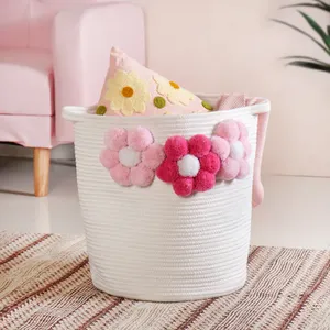 Natural Cotton <b>Storage</b> Baskets Living Room, Bedroom, and Office Organization - Product Image 1