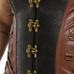 Top Corset de Moda para Mujer con Cierre Frontal con Tachuelas Detalladas, Espalda Ajustable con Cordones, Talla XS, Logotipo Personalizable, Material de Tela - Product Image 4