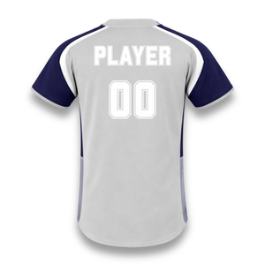 Custom OEM <b>Baseball</b> Jersey Set Men's Short Sleeve Gray Navy Moisture Wicking Button Front Uniform Apparel Adult Regular Fit - Product Image 4