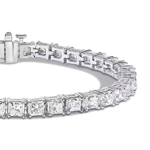 New Round Shape Moissanite Diamond Bracelet Bezel Setting 18K White Gold Diamond Bracelet for Both Men and Women - Product Image 2