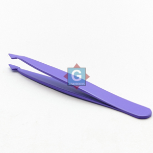 แหนบคิ้วสแตนเลสสีม่วงสำหรับการต่อขนตาและการแต่งคิ้ว - Product Image 1