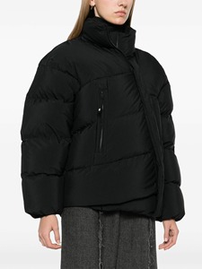 Doudoune matelassée unisexe noire et bleue brillante de haute qualité, imperméable, coupe-vent, écologique, réversible, à col montant, pour l'hiver, avec fermeture frontale rapide - Product Image 2