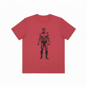 T-shirt noir à manches régulières pour homme, col rond uni, coupe ample, tissu jersey décontracté, 100% coton, anti-boulochage, style streetwear, 220g PRO - Product Image 1
