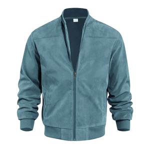 <b>Men's</b> Stand-up Collar Genuine <b>Leather</b> Bomber <b>Jacket</b> Breathable Windproof American-style Retro Versatile Trendy Brand Zipper - Product Image 2