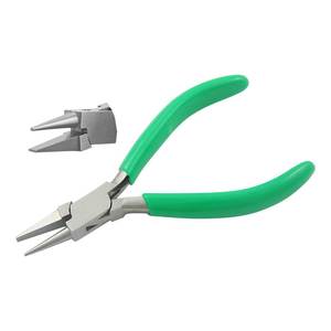 Pince à nez plat en acier inoxydable de 115mm mâchoires lisses fabrication de bijoux à bricoler soi-même coupe circlip sertissage pêche-poignée en PVC prise en charge OEM - Product Image 1
