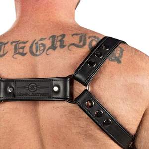 Arnés de Cuero para Hombre, Estilo Hunter, Negro, Correas Ajustables para Hombros, Arnés de Cuero Premium para Club, Arnés Corporal - Product Image 3