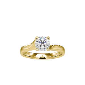 Anillo de Boda de Plata S925 Premium con Diseño de Onda Única, Banda Trenzada y Diamante Moissanita Redondo - Product Image 1