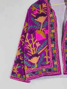 Cotton Quilted <b>Kantha</b> Sanganeri Jaipuri Women's Eco-Friendly Breathable Anti-Wrinkle Quick-Dry Autumn Winter <b>Jacket</b> Regular - Product Image 4
