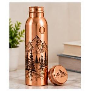 Floral Pattern Contemporary Large Capacity <b>Metal</b> <b>Water</b> <b>Bottle</b> with Copper Lid Customized Portable for Travel - Product Image 2
