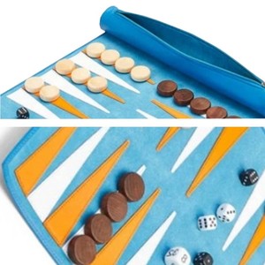 Travel Portable Premium Quality Genuine Leather <b>Backgammon</b> <b>Board</b> Game Custom Handmade Roll up <b>Backgammon</b> Game Set - Product Image 4