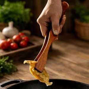 Accessoires de cuisine modernes, pinces à salade multifonctions en bois d'acacia, utilisation domestique et bar, aspect élégant - Product Image 3