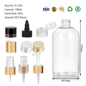 Silkscreen Printed Label Surface Color <b>Pump</b> Sprayer <b>Dispenser</b> 500ml 16.9oz Transparent PET Customized Boston Plastic <b>Bottle</b> - Product Image 6