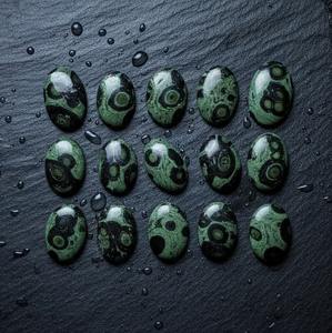 Joyería GRV al por Mayor, Cabujón de Jaspe Kambaba, Piedra Mineral Verde Natural Hecha a Mano, Formas Ovaladas y de Pera, Certificada por Terceros, Personalizada - Product Image 1