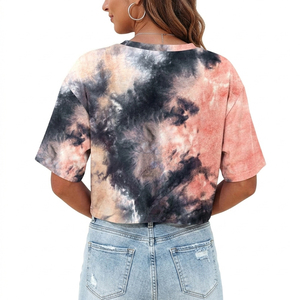 Camisetas de Alta Calidad para Mujer, Ecológicas, Transpirables, de Secado Rápido, con Estampado Tie Dye, Manga Corta, Estilo Casual y Urbano para Verano - Product Image 5