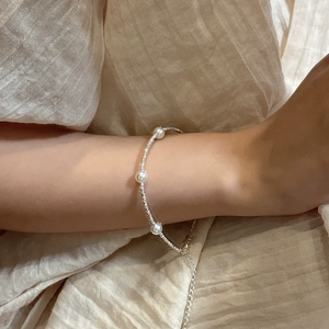 S925 Sterling Silver Shijiazu Broken Silver Necklace French Retro Elegant Cool Elegant Gympanic <b>Bead</b> Chain Jewelry - Product Image 4