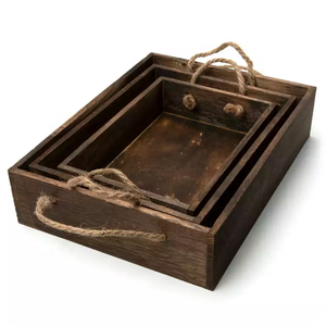 Plateau de service rectangulaire en bois de style moderne, fournisseur indien de produits en bois, plateaux de service alimentaire, plateau de service décoratif en bois - Product Image 6