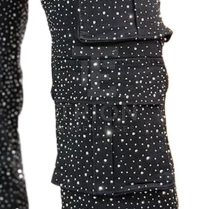 New Arrival 2026 Women Rhinestone Cargo <b>Pant</b> Slim Fit Women Cargo Rhinestone <b>Pant</b> Shiny Design Women Rhinestone <b>Pant</b> - Product Image 6