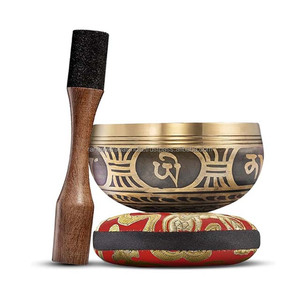 Juego de cuencos de latón tibetano hechos a mano de la mejor calidad con cojín y Mazo de primera calidad, perfectos para meditación y curación de yoga - Product Image 4