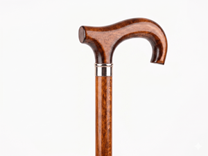 Canne de marche artisanale en bois naturel avec poignée courbée, support durable pour usage domestique et marche quotidienne, approvisionnement B2B - Product Image 1