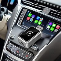 Adaptador USB Bluetooth Portátil EC-102 para Carplay, Android Auto, Netflix/YouTube, Control Remoto GPS, 1 Año de Garantía, Negro, CE