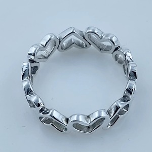 925 Sterling Silver <b>Plain</b> <b>Ring</b> Band Handmade Heart Design for Christmas Birthday Valentine's Day Gift for Women - Product Image 4