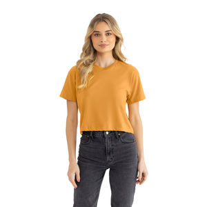 T-shirt tricoté décontracté imprimé pour femme, respirant, écologique, 100 grammes, teinture unie, coupe ample - Product Image 2