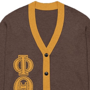 Cardigan en coton tricoté personnalisé pour homme Iota Phi Theta, veste de sport boutonnée, pull imprimé décontracté, col en V, pour l'automne – Vente en gros - Product Image 2